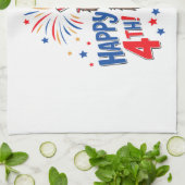 Sloth Happy 4th Rocket Fireworks USA Geschirrtuch (Gefaltet)