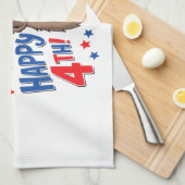 Sloth Happy 4th Rocket Fireworks USA Geschirrtuch (Viertel Falte)