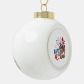 Sloth Happy 4th Rocket Fireworks USA Keramik Kugel-Ornament (Links)