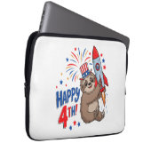 Sloth Happy 4th Rocket Fireworks USA Laptopschutzhülle (Vorne Rechts)
