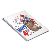 Sloth Happy 4th Rocket Fireworks USA Notizblock (Rechte Seite)