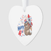 Sloth Happy 4th Rocket Fireworks USA Ornament (Vorderseite)