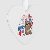 Sloth Happy 4th Rocket Fireworks USA Ornament (Vorderseite)