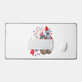 Sloth Happy 4th Rocket Fireworks USA Schreibtischunterlage (Tastatur & Maus)