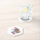 Sloth Happy 4th Rocket Fireworks USA Untersetzer (Vor Ort)