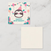 Sloth Happy Birthday Mitteilungskarte (Vorne/Hinten)