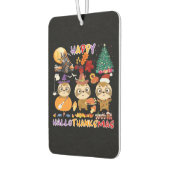 Sloth Happy Hallothanksmas Funny Halloween Thanksg Autolufterfrischer (Links)