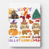 Sloth Happy Hallothanksmas Funny Halloween Thanksg Fotoplatte (Vorderseite)