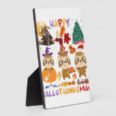 Sloth Happy Hallothanksmas Funny Halloween Thanksg Fotoplatte (Seite)