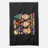 Sloth Happy Hallothanksmas Funny Halloween Thanksg Geschirrtuch (Vertikal)