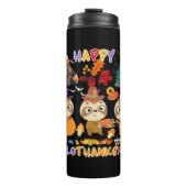 Sloth Happy Hallothanksmas Funny Halloween Thanksg Thermosbecher (Vorderseite)