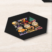 Sloth Happy Hallothanksmas Funny Halloween Thanksg Untersetzer (angewinkelt)