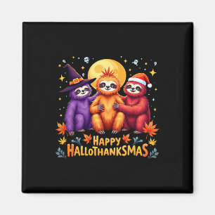 Sloth Happy Hallothanksmas Halloween-Erntedank Magnet