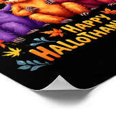 Sloth Happy Hallothanksmas Halloween-Erntedank Poster (Ecke)