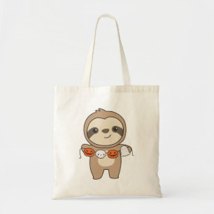 Sloth Happy Halloween Pumpkin Bat Kostüm Tote Tag Tragetasche