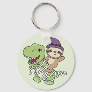 Sloth Happy Halloween T-rex Mummy Costume Schlüsse Schlüsselanhänger