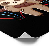 Sloth Happy Independence Day Poster (Ecke)
