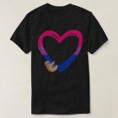 Sloth Heart Bisexual Funny Animal Pride Bi Flag LG T-Shirt (Design vorne)