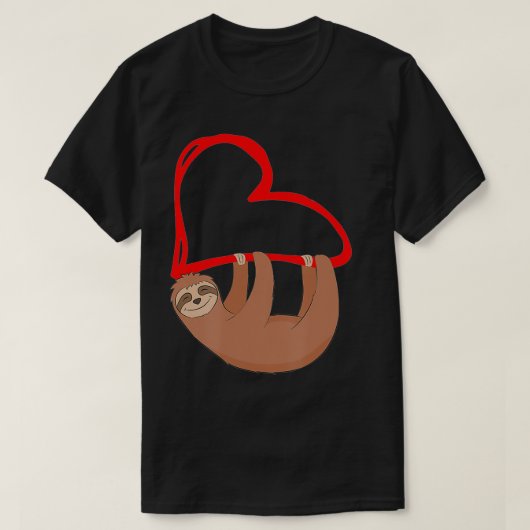 Sloth Heart Valentines Girls T-Shirt (Design vorne)