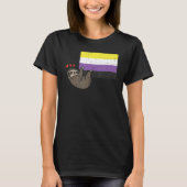 Sloth Hearts mit nichtbinärem Flag Niedlich Enby N T-Shirt (Vorderseite)