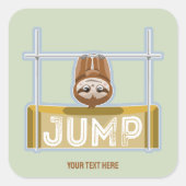 Sloth High Jump Quadratischer Aufkleber (Vorderseite)