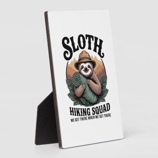 Sloth Hiking Squad Funny Camping Fotoplatte (Seite)