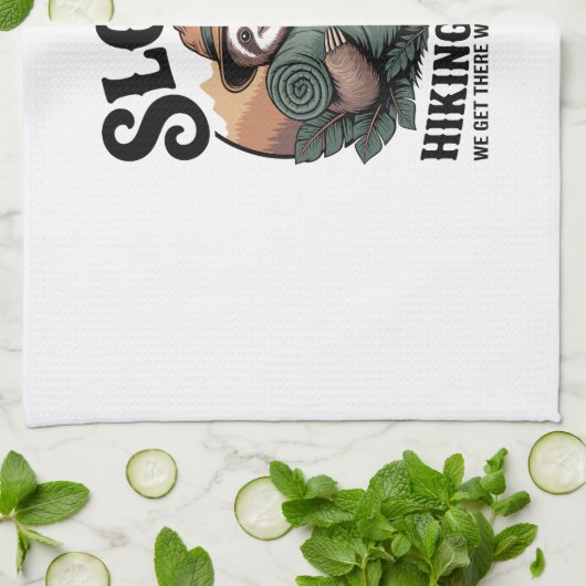 Sloth Hiking Squad Funny Camping Geschirrtuch (Gefaltet)