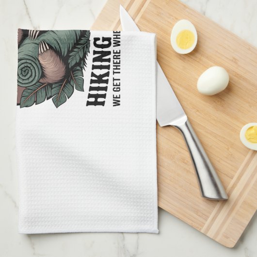 Sloth Hiking Squad Funny Camping Geschirrtuch (Viertel Falte)