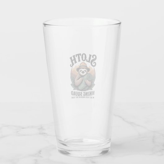 Sloth Hiking Squad Funny Camping Glas (Rückseite)