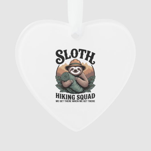 Sloth Hiking Squad Funny Camping Ornament (Vorderseite)