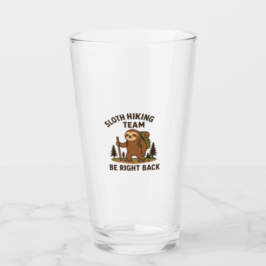 Sloth Hiking Team � Be Right Back Funny Sloth T-S Glas (Vorderseite)