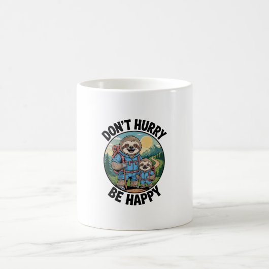 Sloth Hiking Team Don't Hurry Be Happy Enjoy the J Kaffeetasse (Mittel)