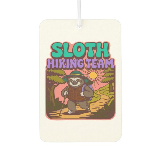 Sloth Hiking Team Oversized T-Shirt Autolufterfrischer (Vorderseite)