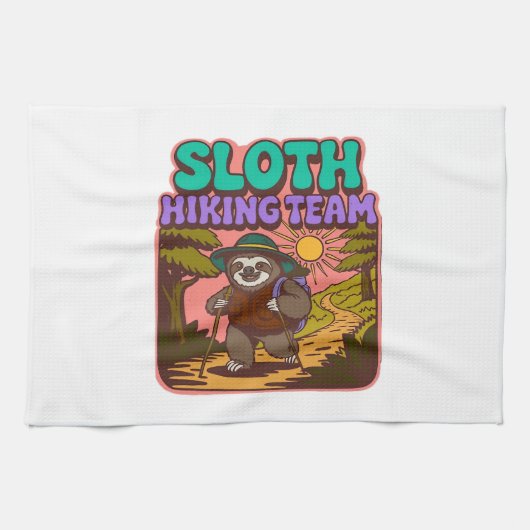 Sloth Hiking Team Oversized T-Shirt Geschirrtuch (Horizontal)