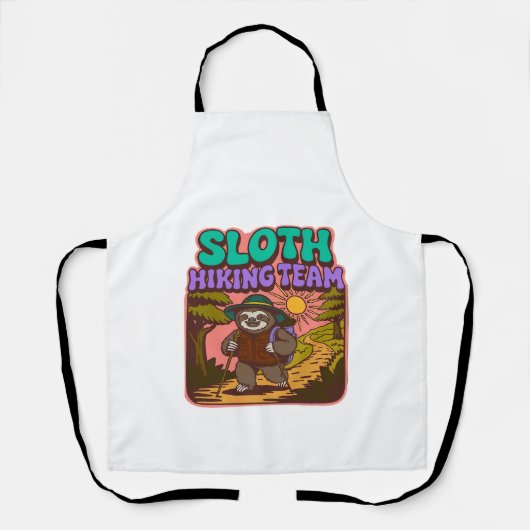 Sloth Hiking Team Oversized T-Shirt Schürze (Vorderseite)
