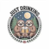 Sloth Hiking with Drinking Team Aufkleber (Vorderseite)