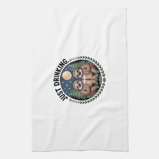 Sloth Hiking with Drinking Team Geschirrtuch (Vertikal)