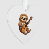 Sloth Holding Guitar Santa Hat Ornament (Vorderseite)