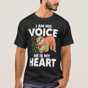 Sloth Holding Puzzle Piece Herz Niedliche Schlucht T-Shirt