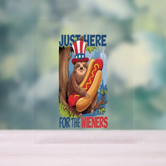 Sloth Hot Dog 4. Juli GRILLEN Acrylschild (Neutral)
