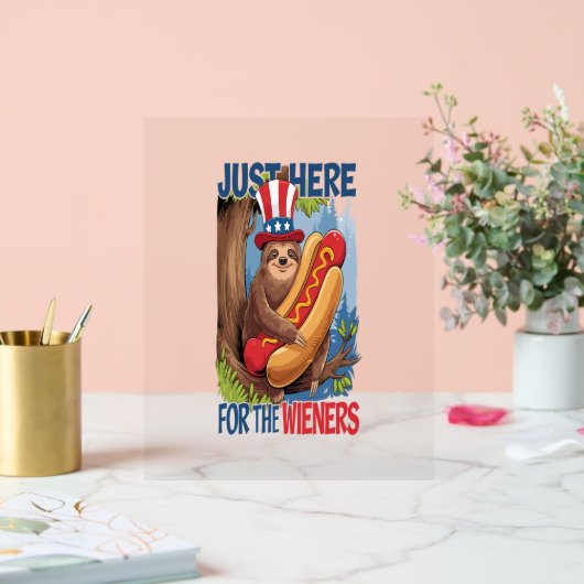Sloth Hot Dog 4. Juli GRILLEN Acrylschild (Hochzeit)