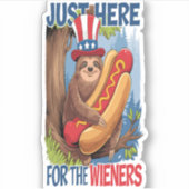 Sloth Hot Dog 4. Juli GRILLEN Aufkleber (Vorderseite)