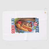 Sloth Hot Dog 4. Juli GRILLEN Golfhandtuch (Horizontal)