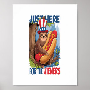 Sloth Hot Dog 4. Juli GRILLEN Poster