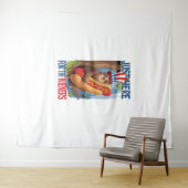 Sloth Hot Dog 4. Juli GRILLEN Wandteppich (Beispiel (Horizontal))