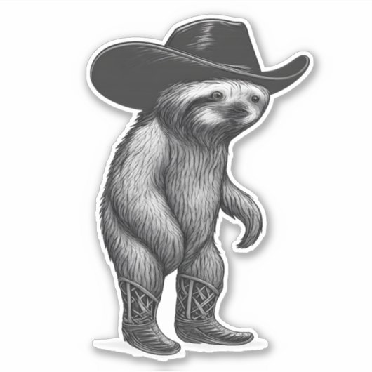 Sloth Howdy Sloth Aufkleber (Vorderseite)