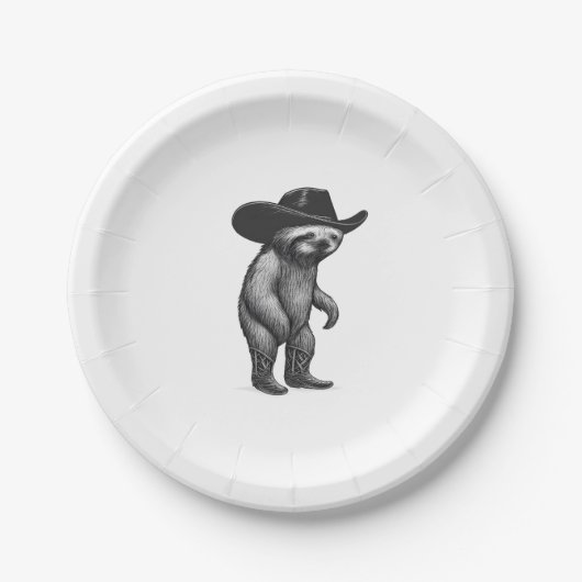 Sloth Howdy Sloth Pappteller (Vorderseite)