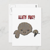 Sloth Hug Baby Sloth Postkarte (Vorne/Hinten)