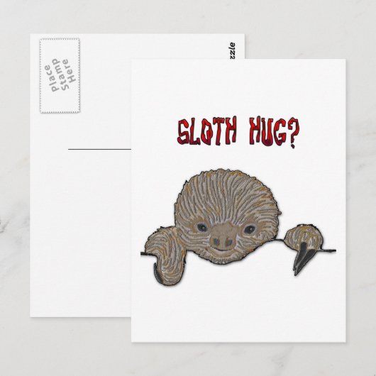 Sloth Hug Baby Sloth Postkarte (Vorne/Hinten)