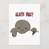 Sloth Hug Baby Sloth Postkarte (Vorderseite)